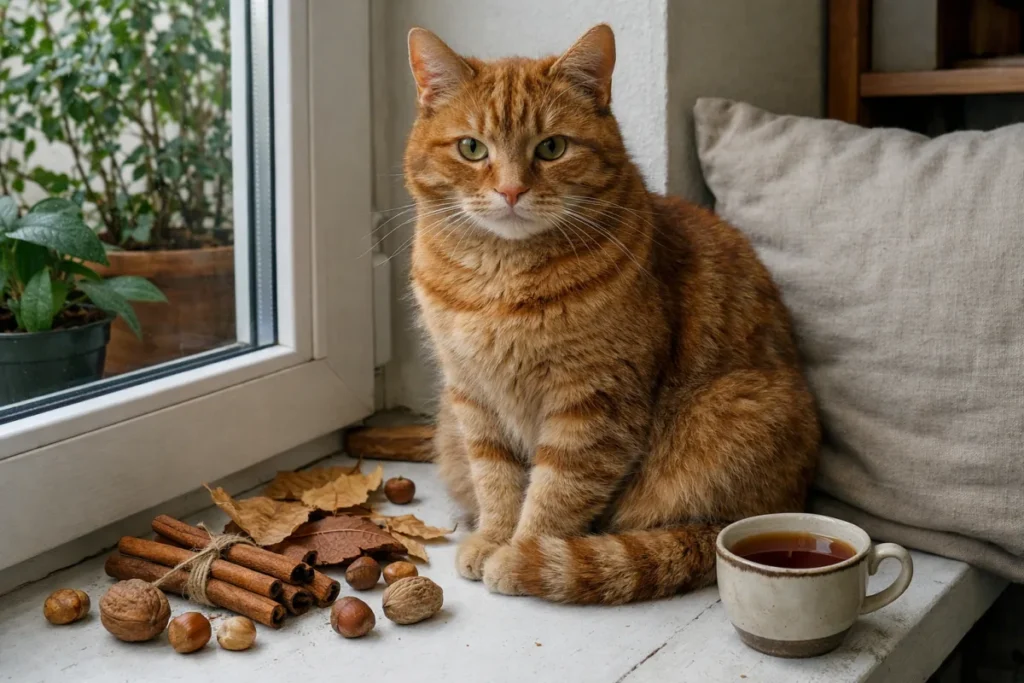 Коричневий кіт, схожий на корицю