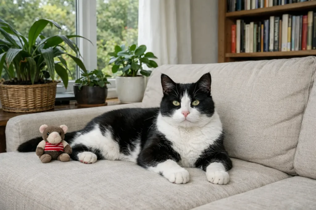 Контрастний котик на дивані