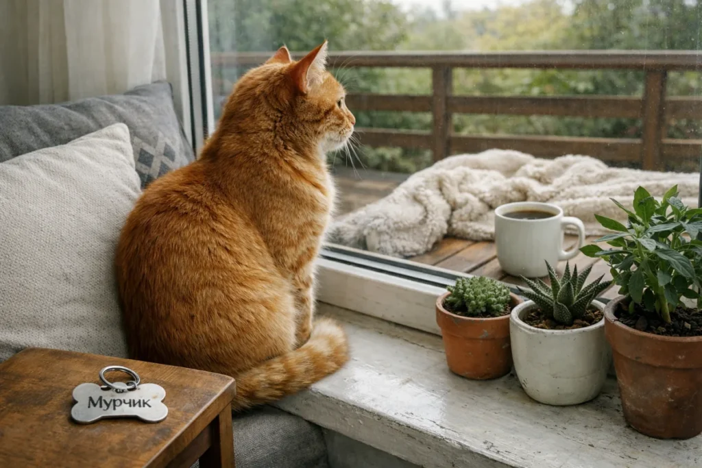 Кіт із вишуканою підвіскою