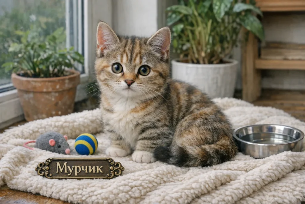 маленький манчкін на пледі