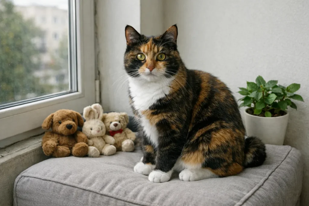 Курильський бобтейл на подушці